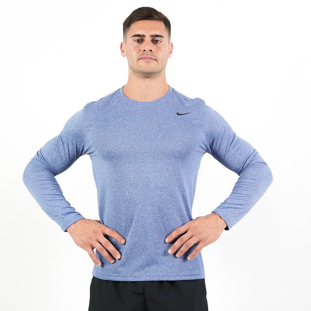 Mens Nike Dri- Fit Long Sleeve T-Shirt (Blue/Black)