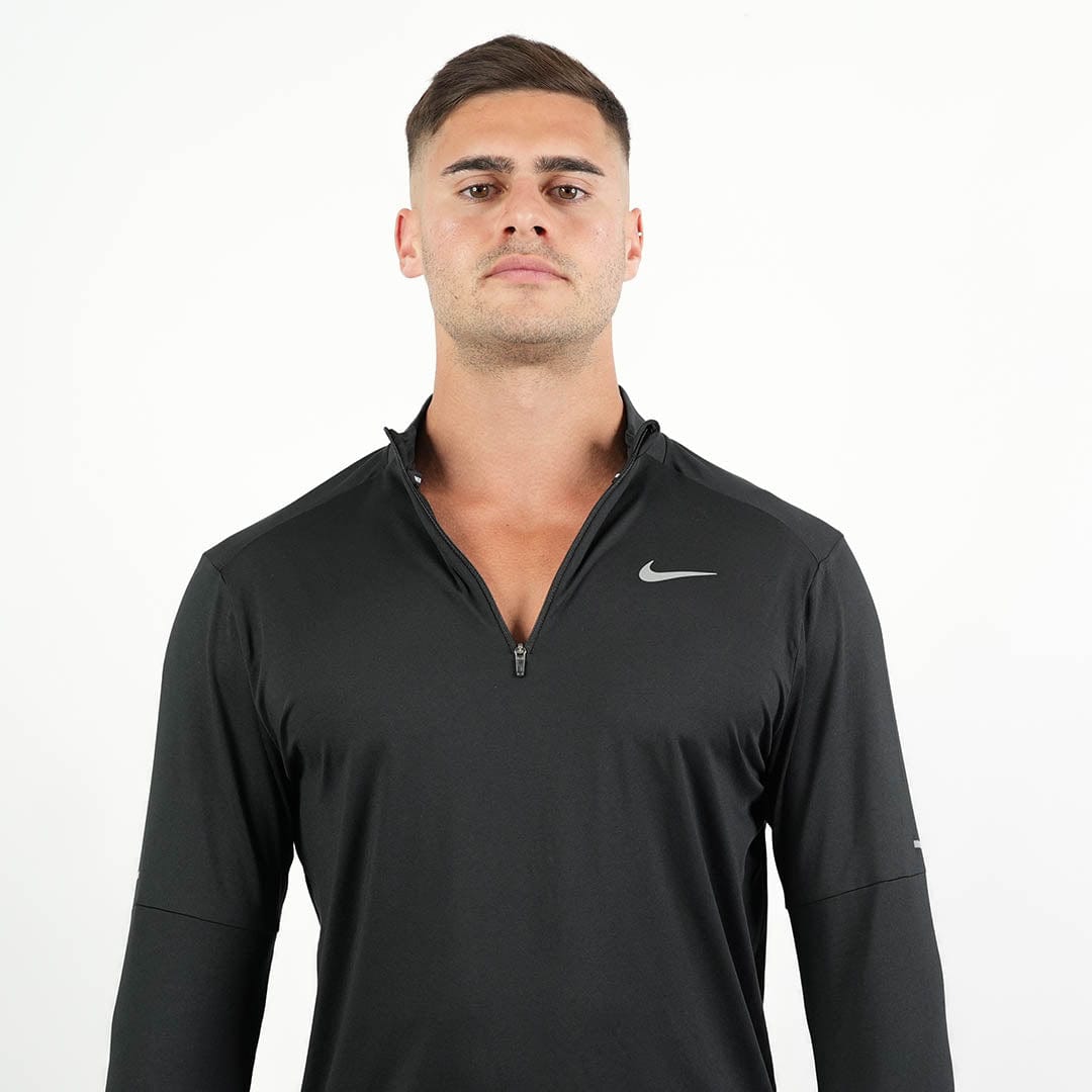 Nike Dri Fit Element 1/2 Zip Long Sleeve Top (Black)