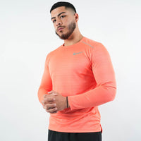 Men's Nike Long Sleeve Miler 1.0 T-Shirt ‘Peach/Bright Orange’